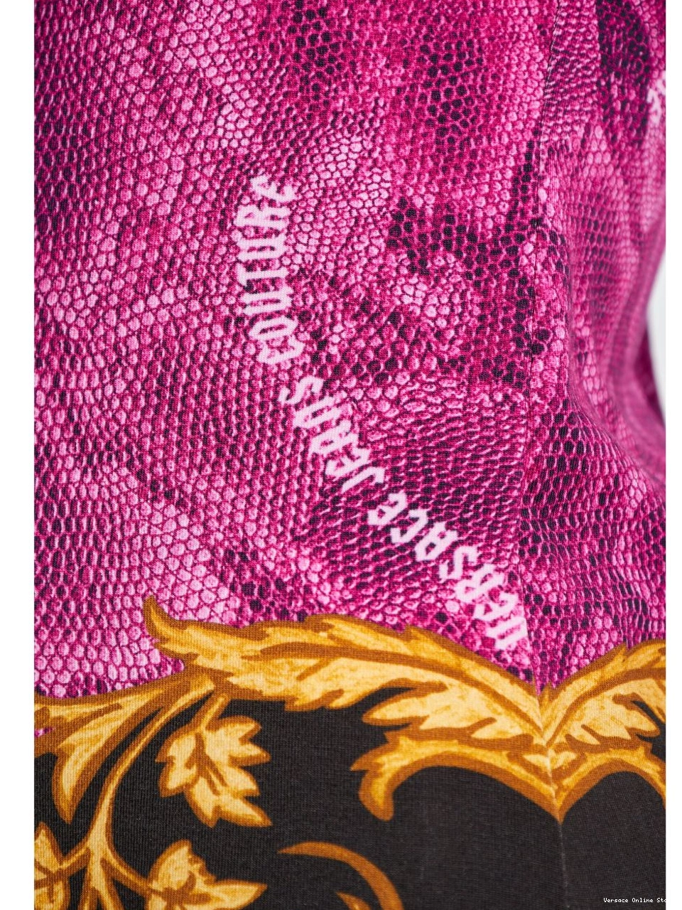 Cheap Women Versace T-shirt snakeskin-print Couture Jeans 0416